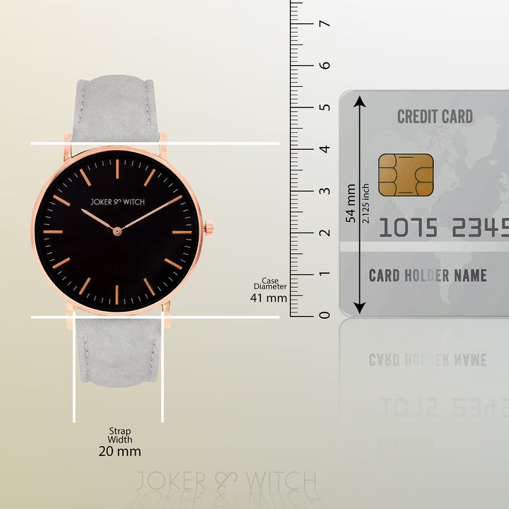 Hope Black Large Dial Grey PU Strap Women's Watch