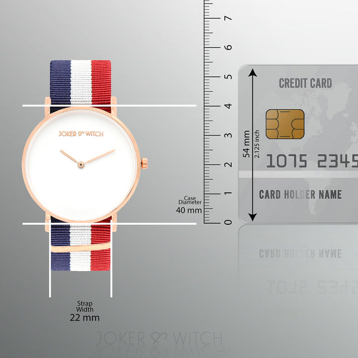 Classic White Large Dial Multicolor Nato Strap Unisex Watch