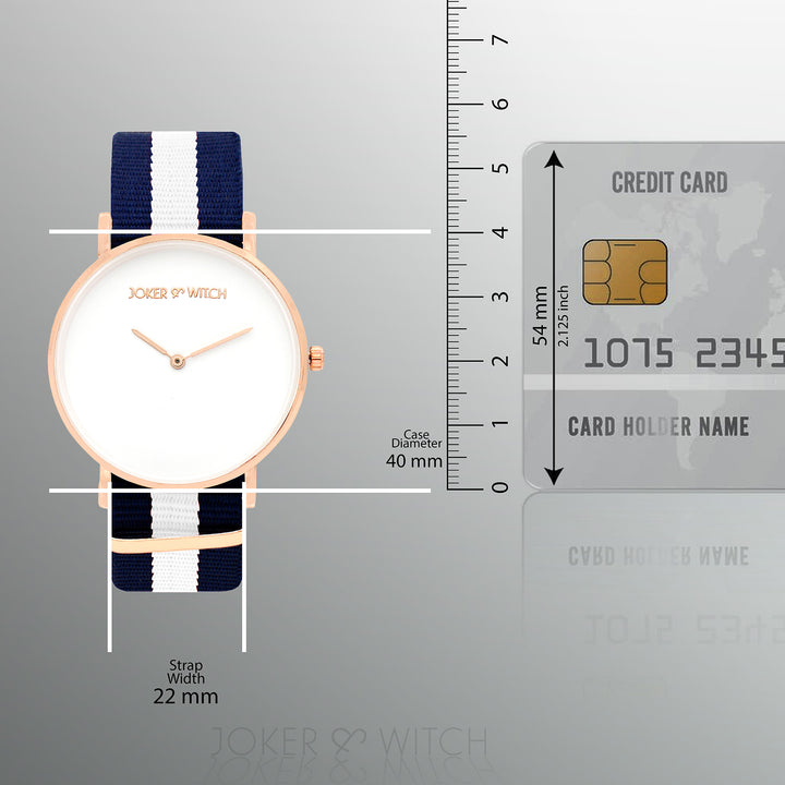 Classic White Large Dial Blue Nato Strap Unisex Watch