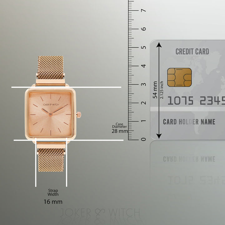 Vintage Rose Gold Small Square Dial Magnetic Strap Women's Watch
