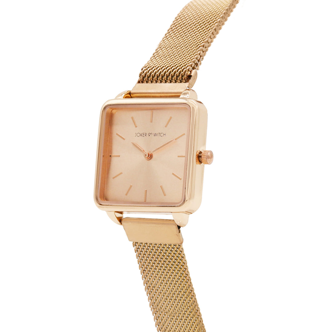 Vintage Rose Gold Small Square Dial Magnetic Strap Women's Watch