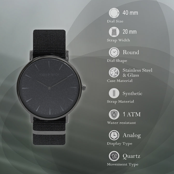 Phile Black Large Dial Nato Strap Men's Watch