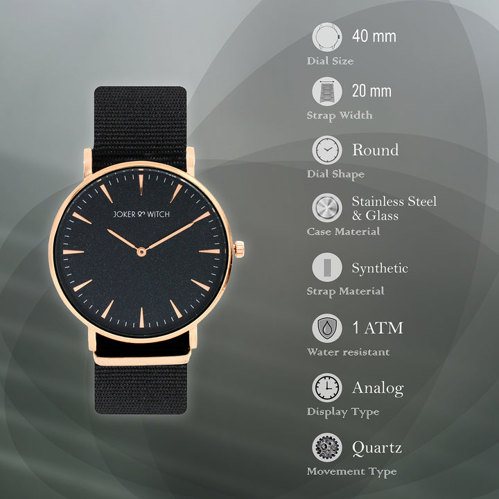 Aimee Black Large Dial Nato Strap Men's Watch