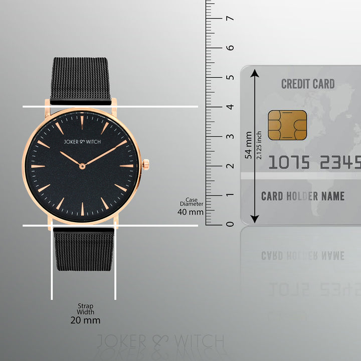 Aimee Black Large Dial Mesh Strap Men's Watch