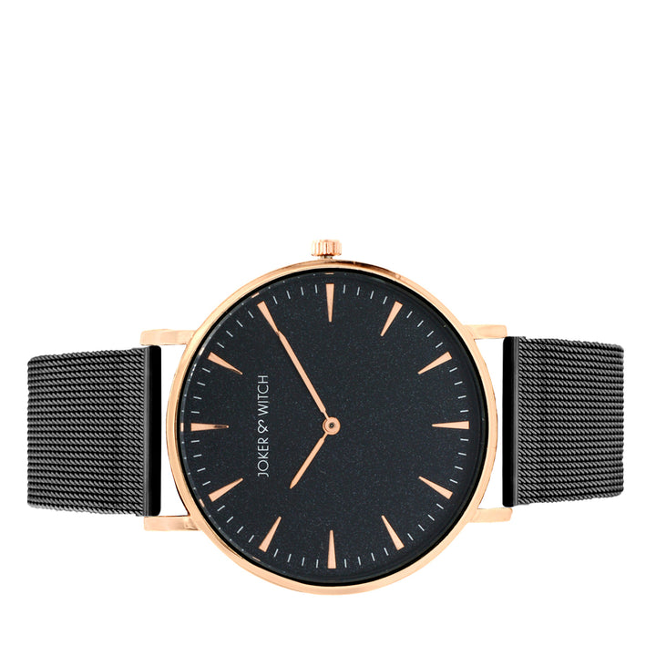 Aimee Black Large Dial Mesh Strap Men's Watch