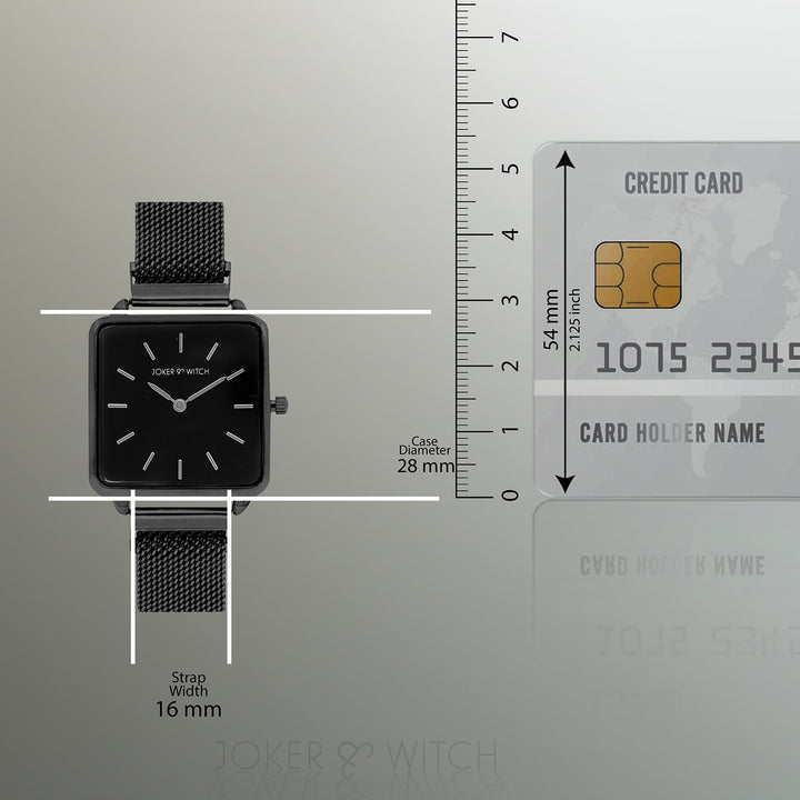 Vintage Black Small Square Dial Magnetic Strap Women's Watch