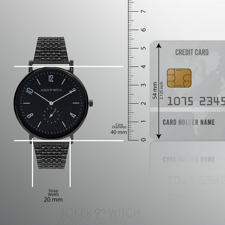 Noel Black Large Dial Linked Chain Strap Men's Watch