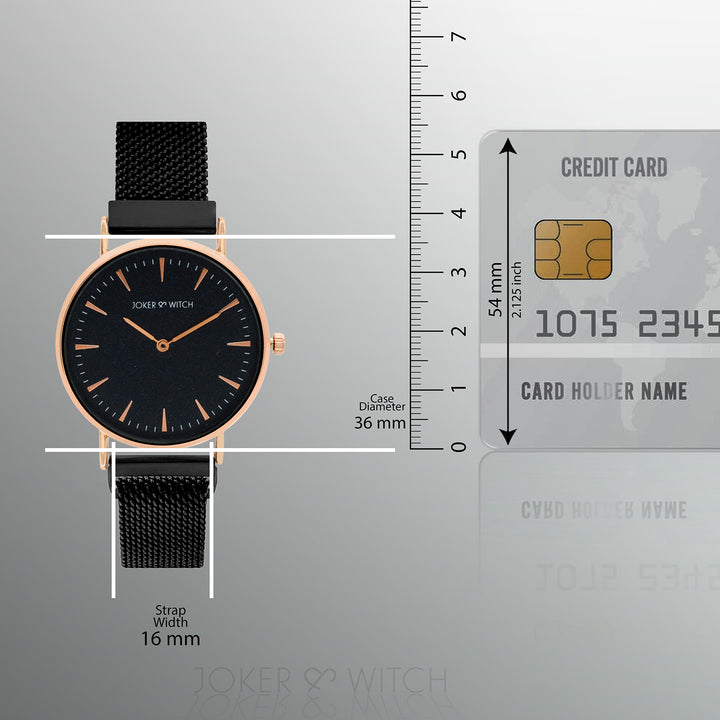 Ivy Rose Gold Black Medium Dial Magnetic Strap Women's Watch