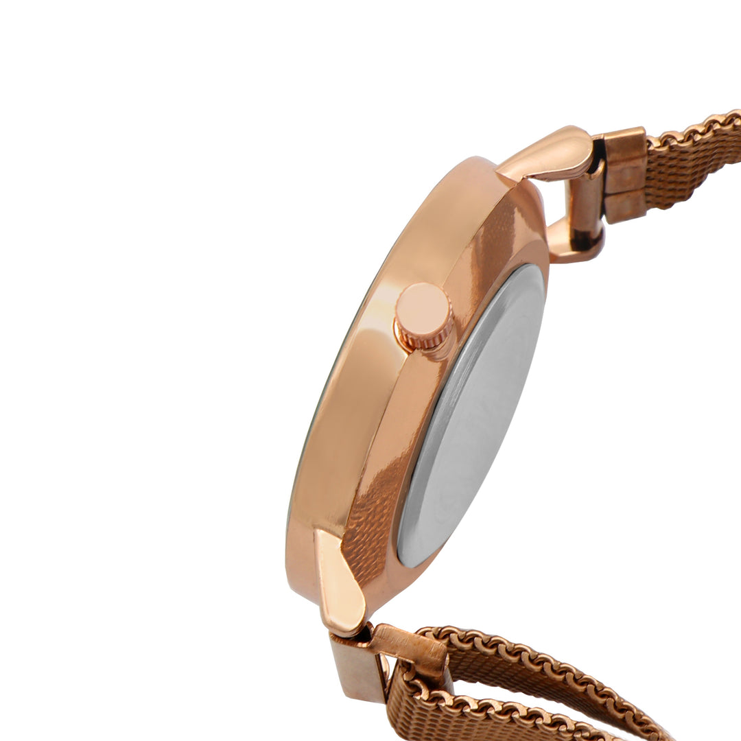 Ivy White Medium Dial Rose Gold Magnetic Strap Women's Watch