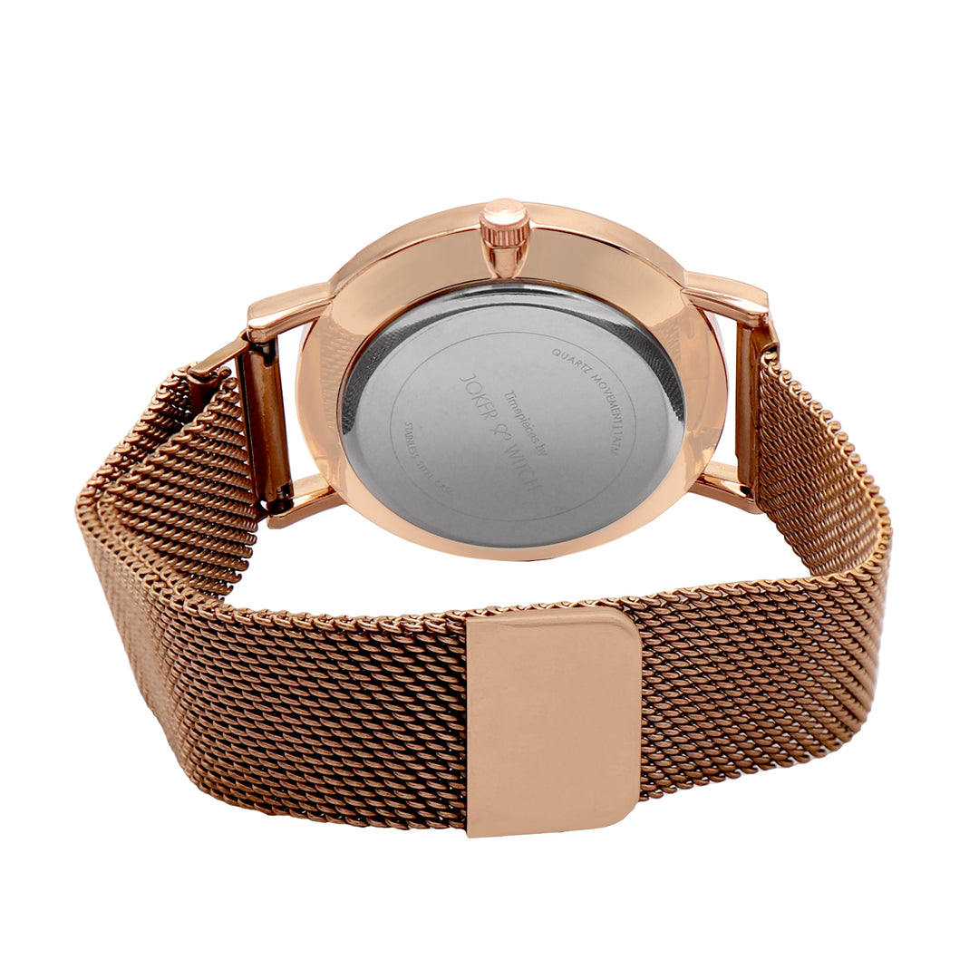 Ivy White Medium Dial Rose Gold Magnetic Strap Women's Watch