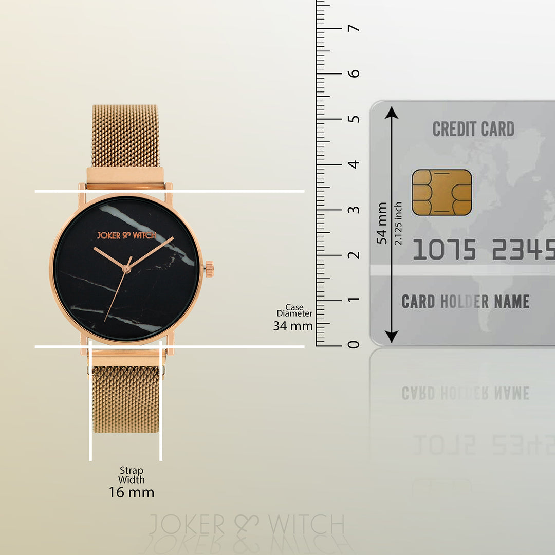 April Black Medium Dial Rose Gold Magnetic Strap Women's Watch