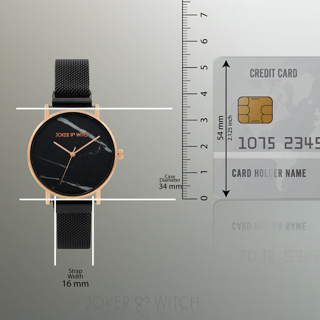 April Black Medium Dial Magnetic Strap Women's Watch