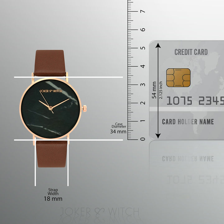 Giselle Black Medium Marble Dial Brown PU Strap Women's Watch