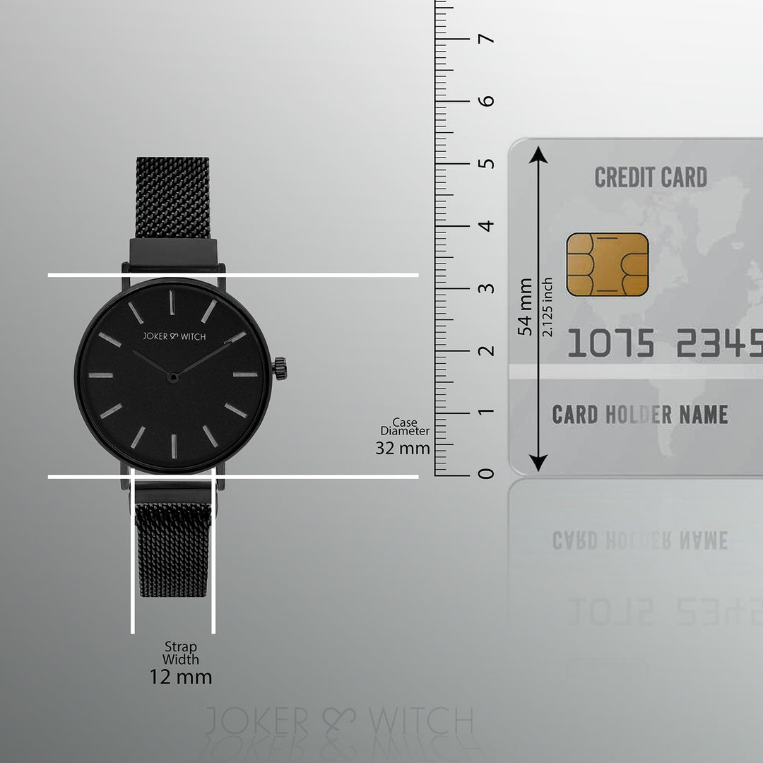 Natalie Silver Black Medium Dial Magnetic Strap Women's Watch