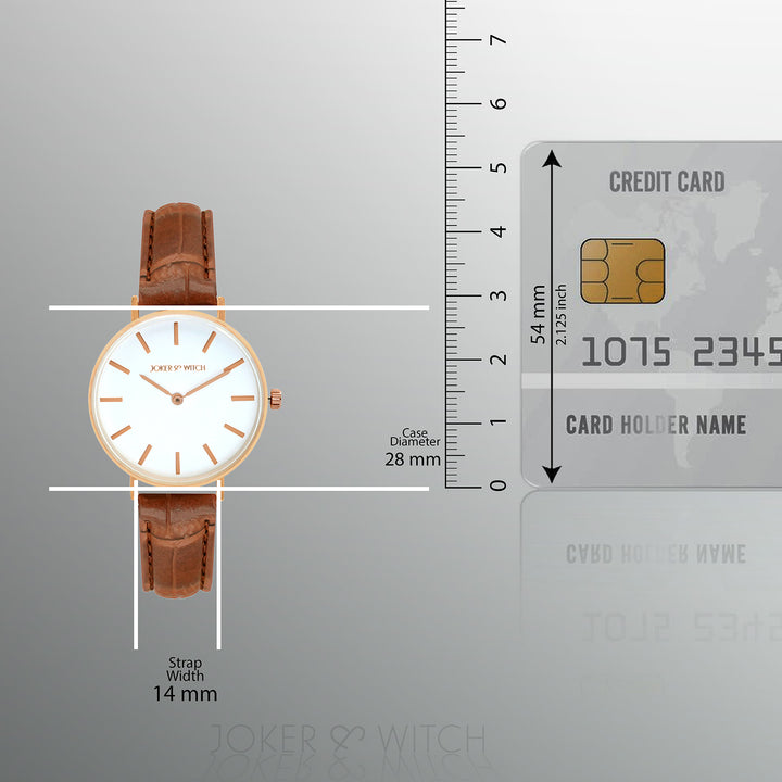 Ariana White Medium Dial Brown Croc Strap Women's Watch