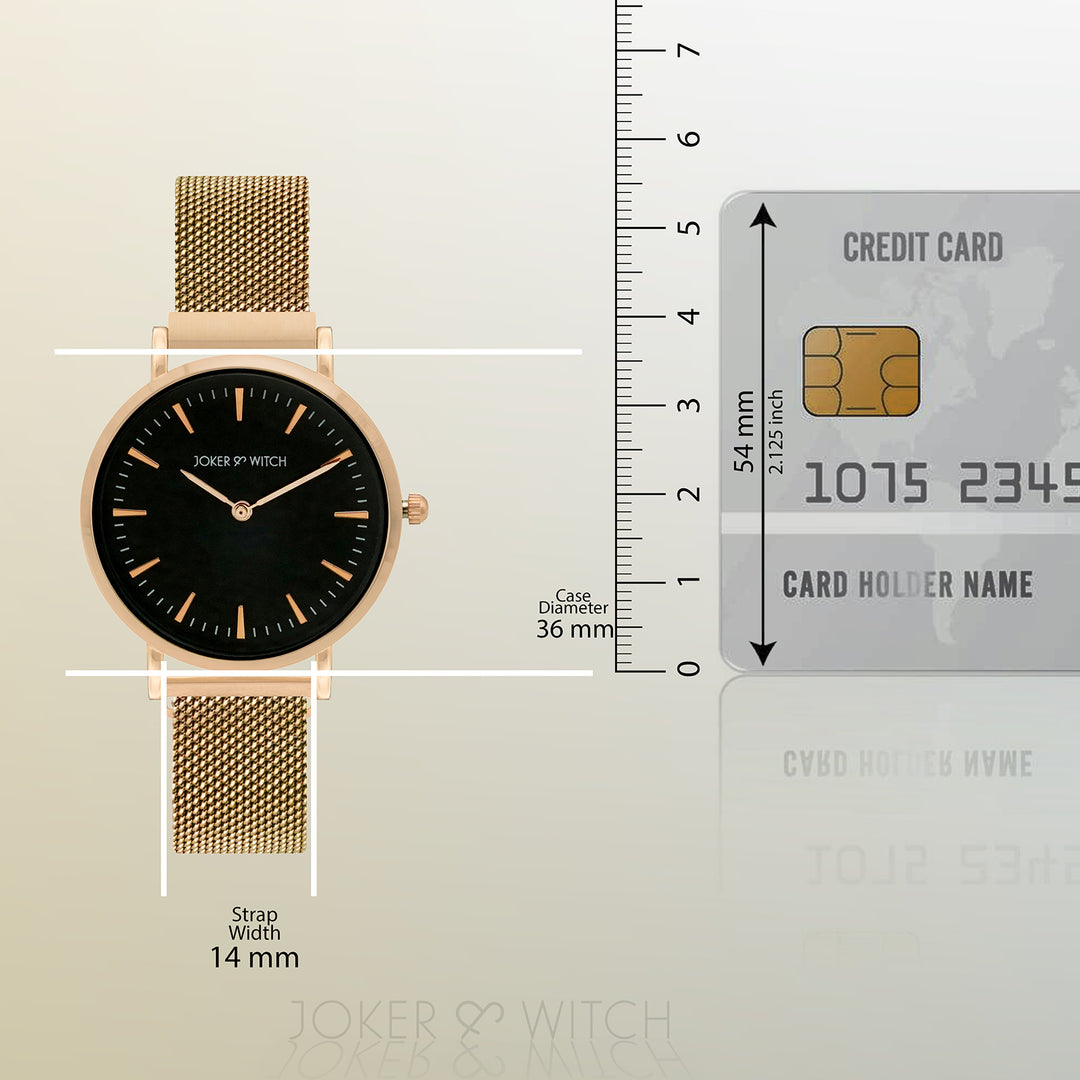 Ivy Black Medium Dial Rose Gold Magnetic Strap Women's Watch