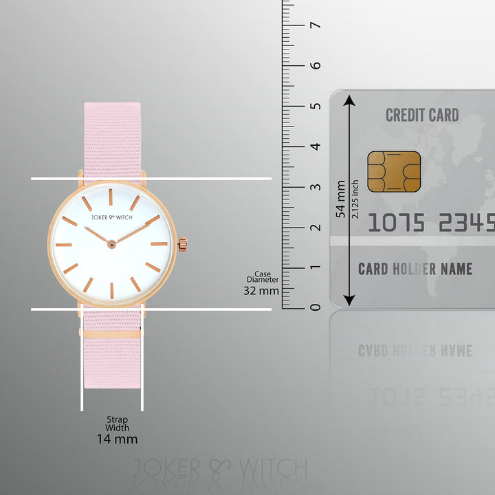 Paris White Medium Dial Pink Nato Strap Women's Watch