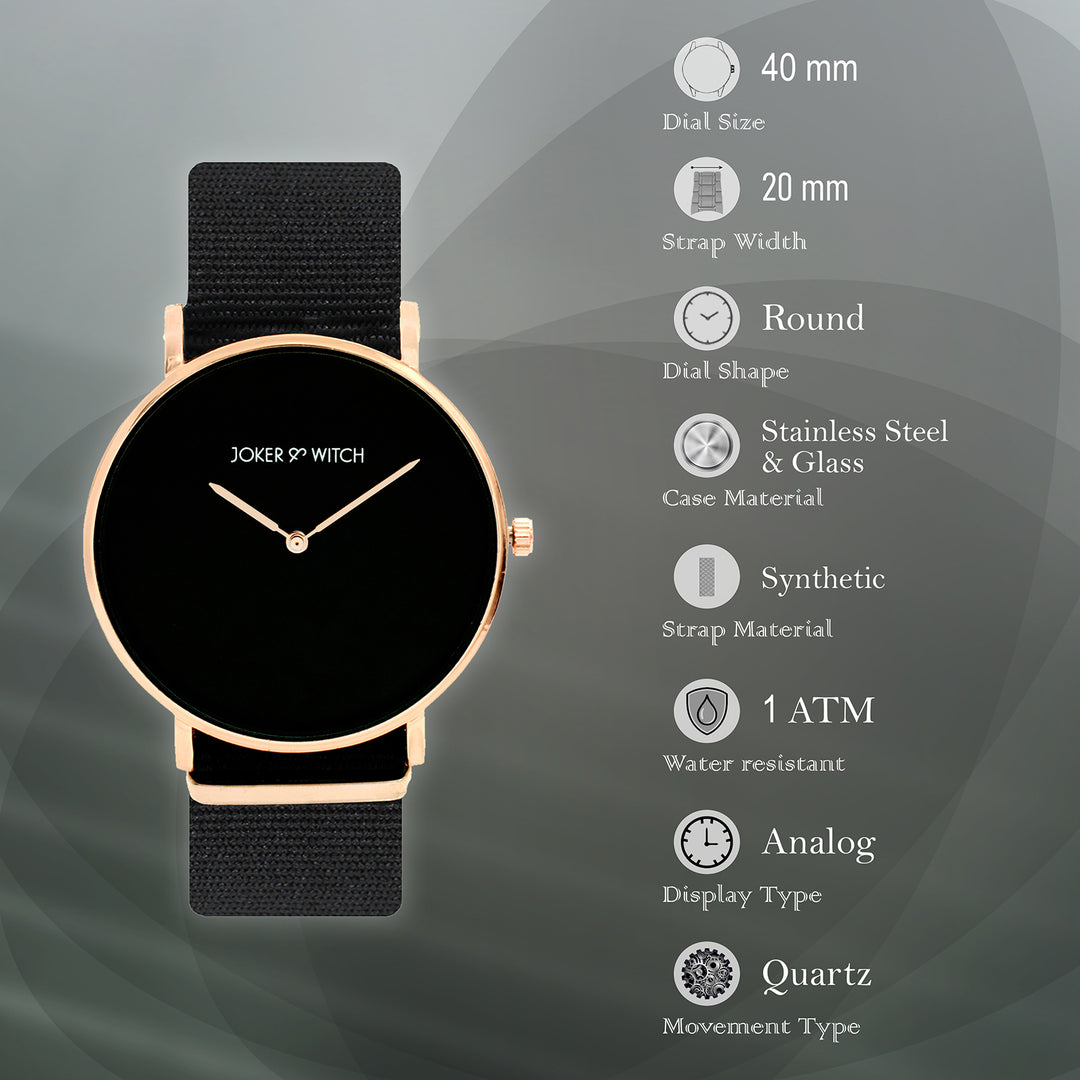 Neo Black Large Dial Nato Strap Men's Watch