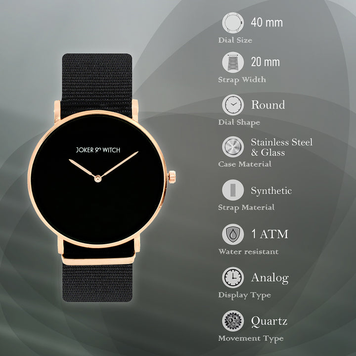 Neo Black Large Dial Nato Strap Men's Watch