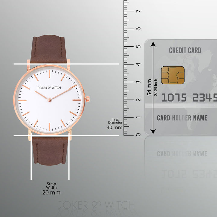 Hope White Large Dial Brown PU Strap Women's Watch