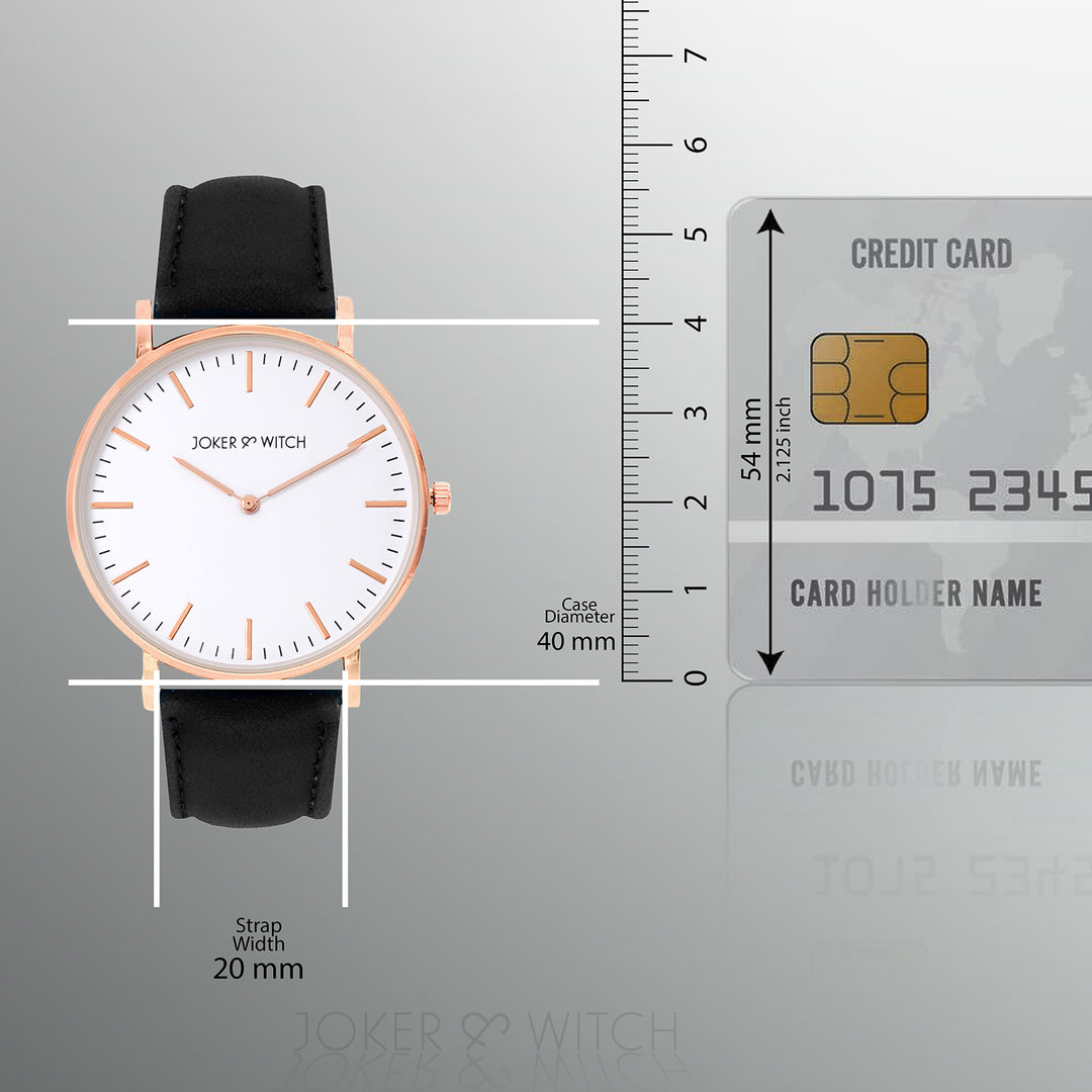 Hope White Large Dial Black PU Strap Women's Watch