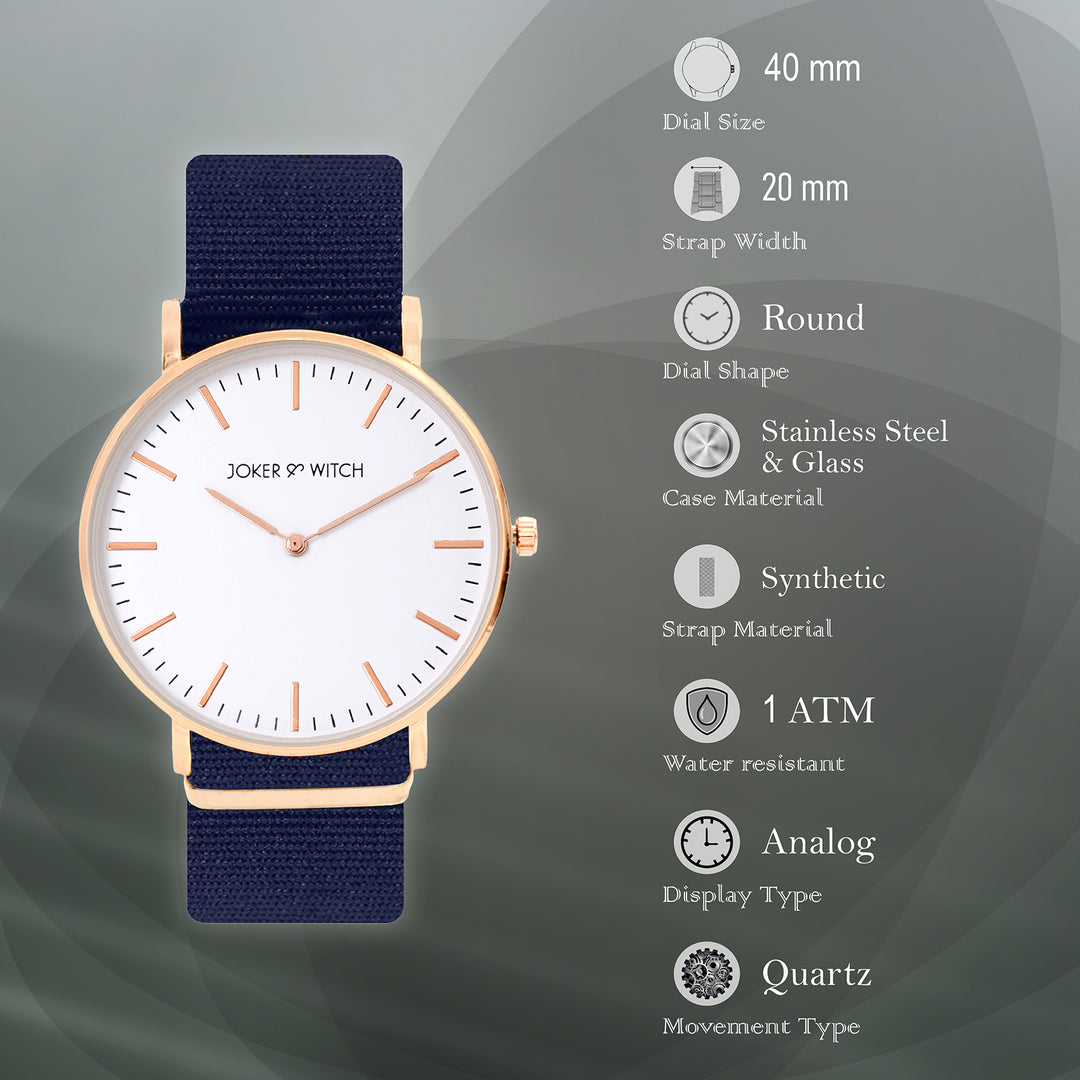 Matrix White Large Dial Blue Nato Strap Men's Watch