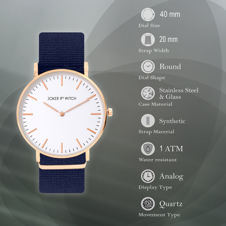 Matrix White Large Dial Blue Nato Strap Men's Watch