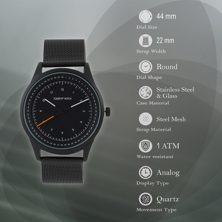 【シェモア】 Shop online Montego All Black Mesh Strap Watch by Joker and