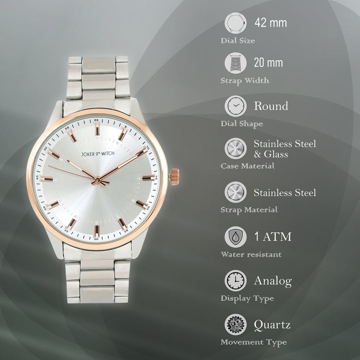 Shop online All Silver Metallic Strap Watch by Joker and Witch