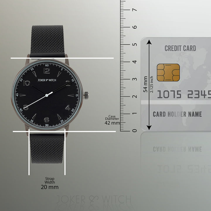 Royce Black Large Dial Mesh Strap Men's Watch