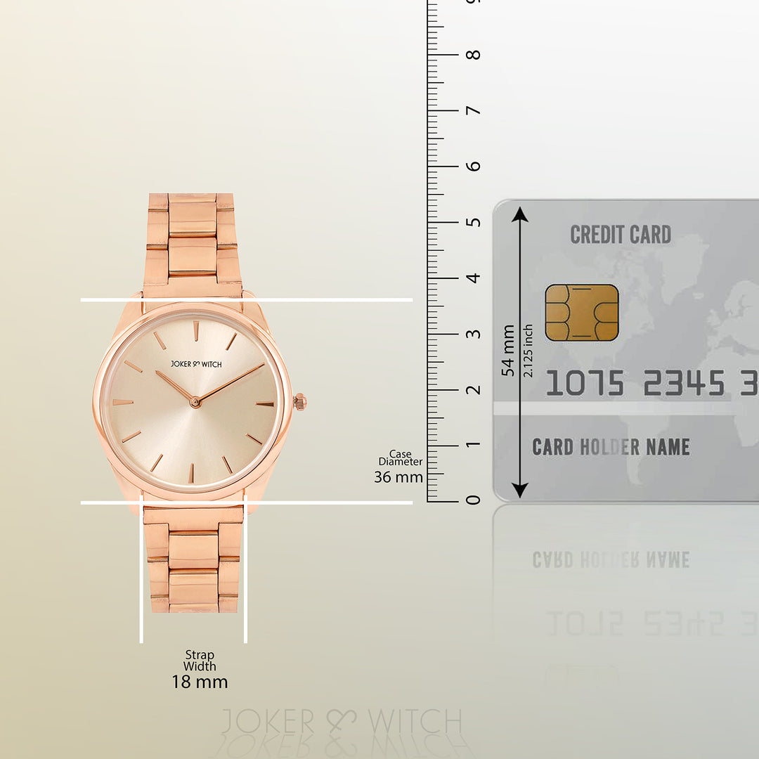 Brooklyn Rose Gold Medium Dial Linked Chain Strap Women's Watch