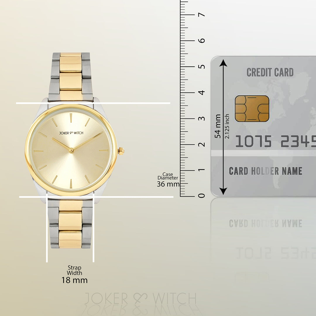 Brooklyn Gold Medium Dial Dual Tone Linked Chain Strap Women's Watch