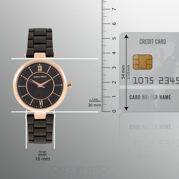 Milan Black Medium Dial Linked Chain Strap Women's Watch