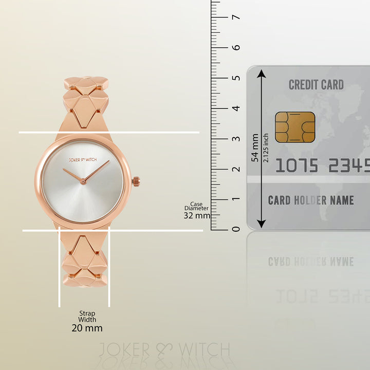 Athens Silver Medium Dial Rose Gold Bracelet Strap Women's Watch