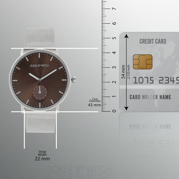 Vancouver Brown Large Dial Silver Mesh Strap Men's Watch