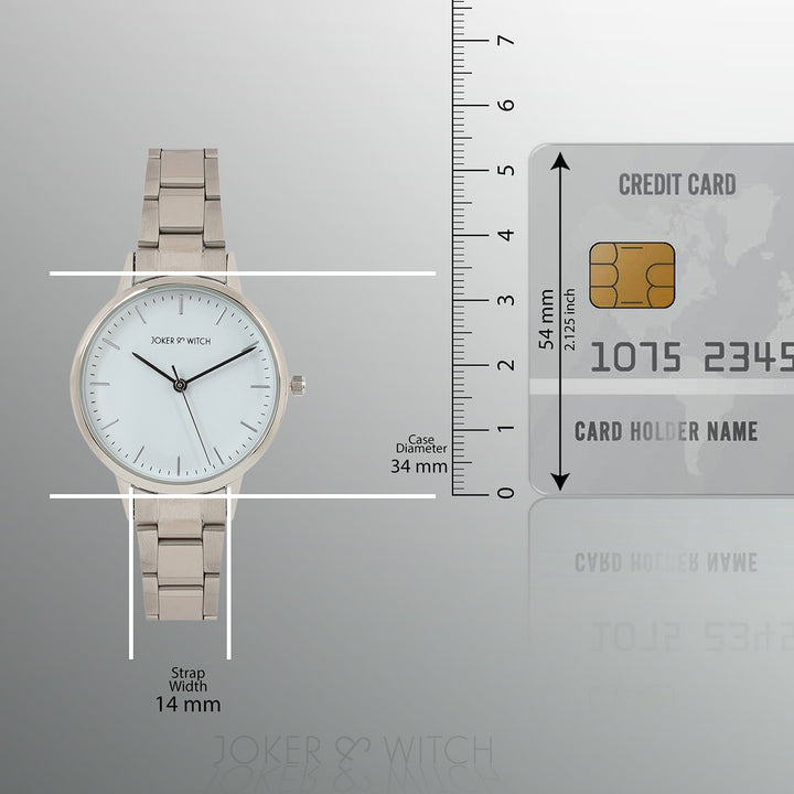 Tokyo White Medium Dial Silver Linked Chain Strap Women's Watch