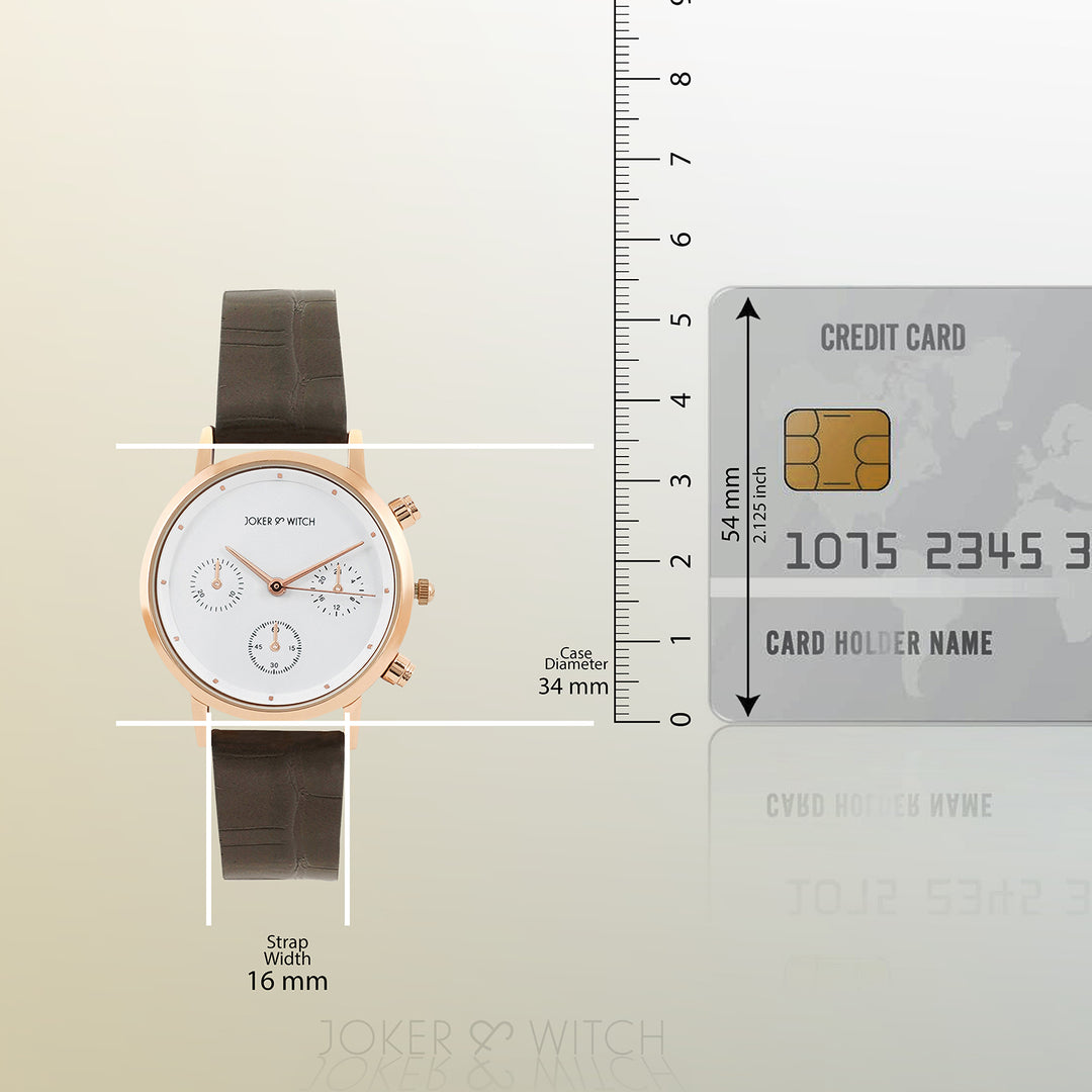 Boston White Medium Dial Brown PU Strap Women's Watch