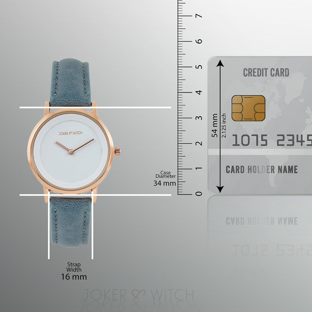 Amsterdam White Medium Dial Blue PU Strap Women's Watch