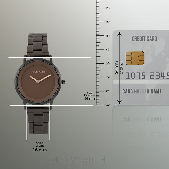 Amsterdam Taupe Medium Dial Gunmetal Linked Chain Strap Women's Watch