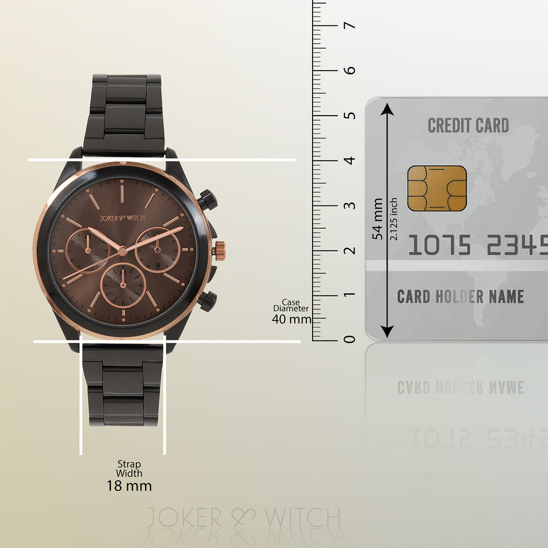 Dubai Taupe Large Dial Gunmetal Linked Chain Strap Men's Watch