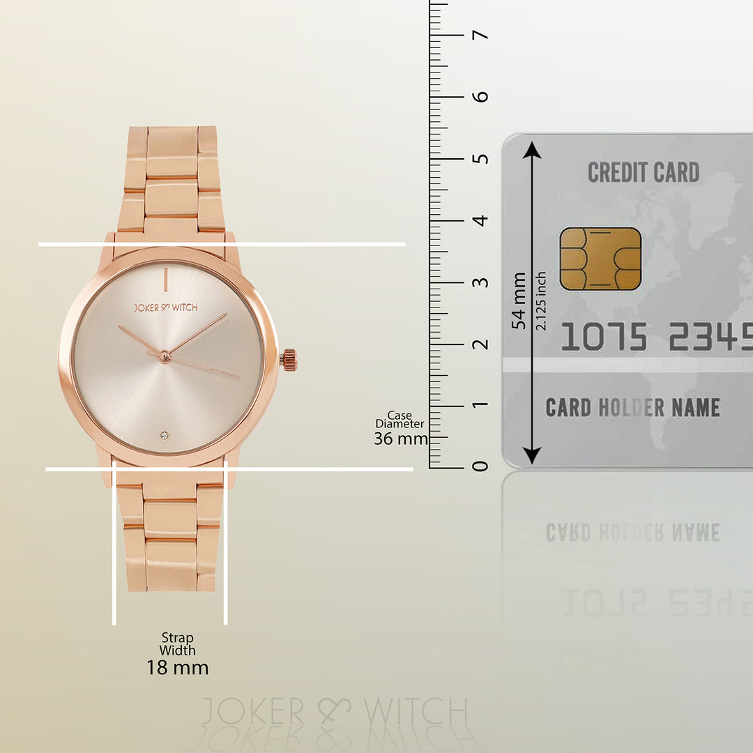 Midnight Rose Gold Medium Dial Linked Chain Strap Women's Watch