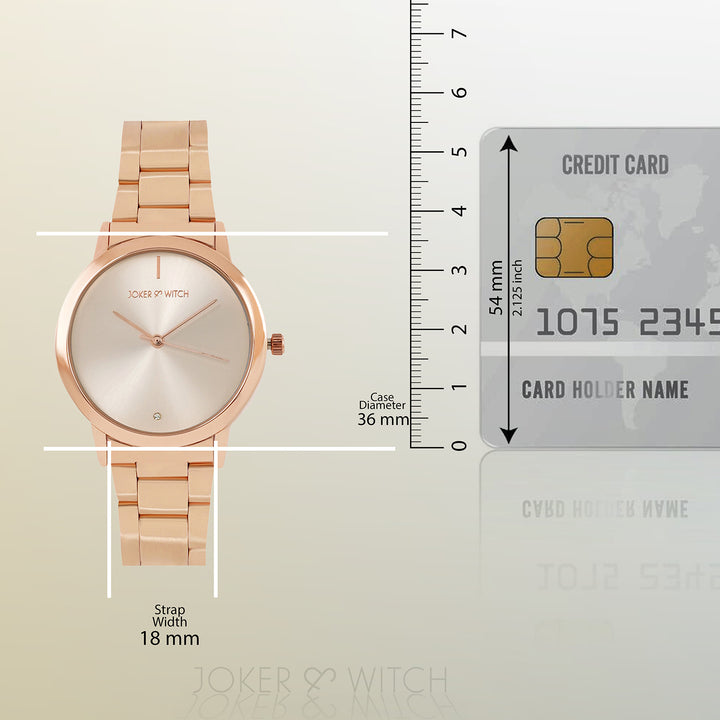 Midnight Rose Gold Medium Dial Linked Chain Strap Women's Watch