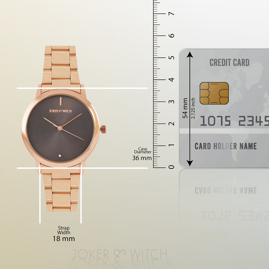 Midnight Taupe Medium Dial Rose Gold Linked Chain Strap Women's Watch