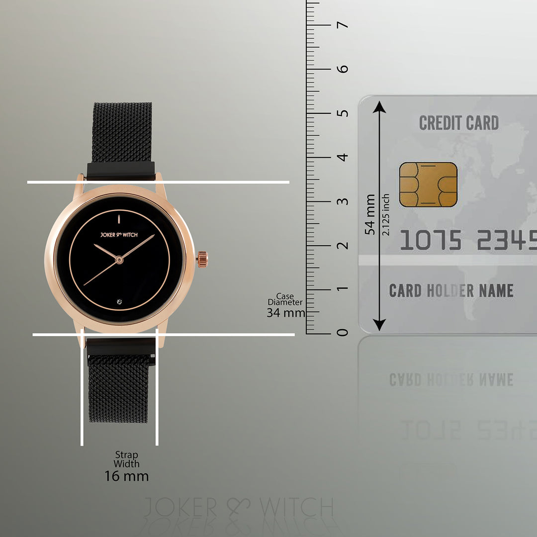 Eclipse Black Medium Dial Magnetic Strap Women's Watch