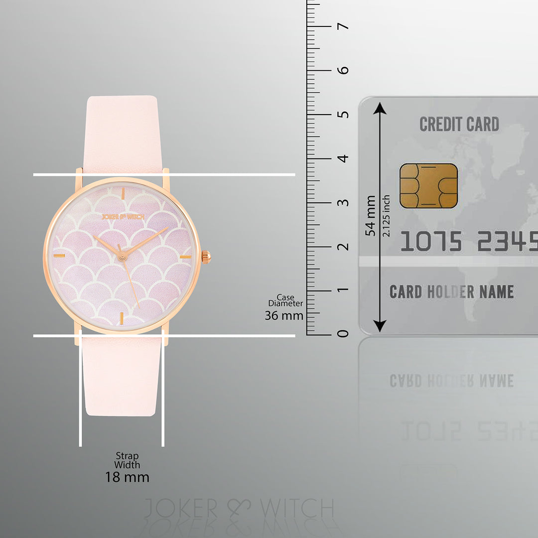 Printed Dreamy Pink Medium Dial PU Strap Women's Watch