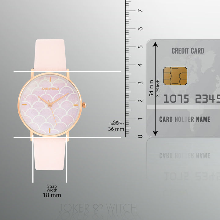 Printed Dreamy Pink Medium Dial PU Strap Women's Watch