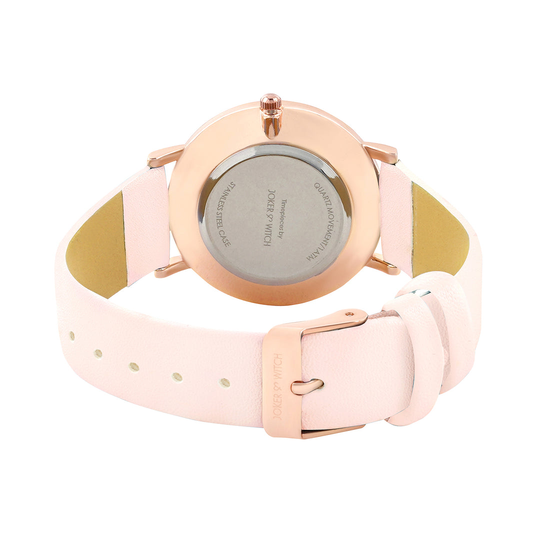 Printed Dreamy Pink Medium Dial PU Strap Women's Watch