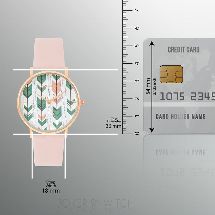 Printed Enchantress Multicolor Medium Dial Pink PU Strap Women's Watch