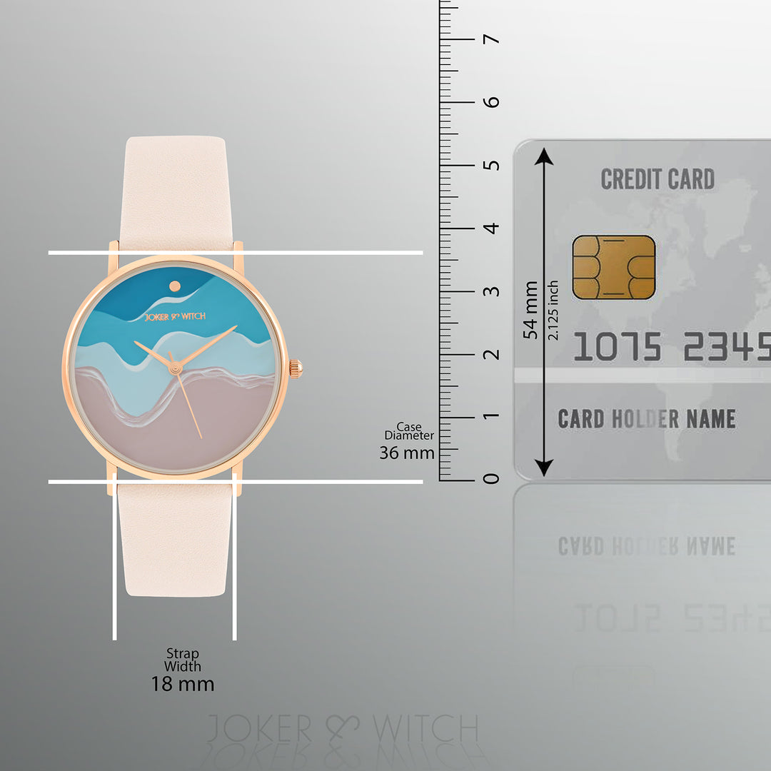 Printed Summer Multicolor Medium Dial Brown PU Strap Women's Watch