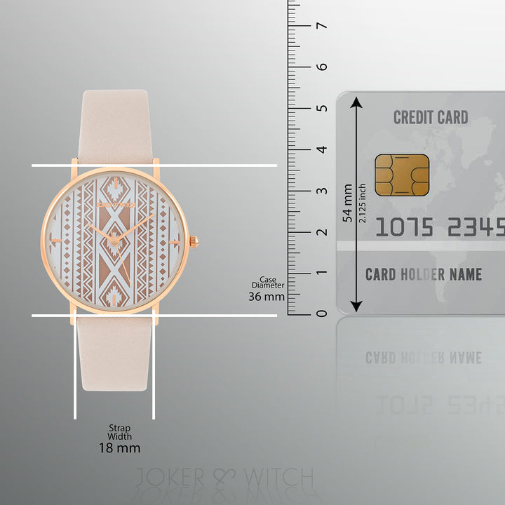 Printed Bohemian Brown Medium Dial  PU Strap Women's Watch